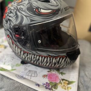 SEER Gray Graphic Motorcycle Helmet
